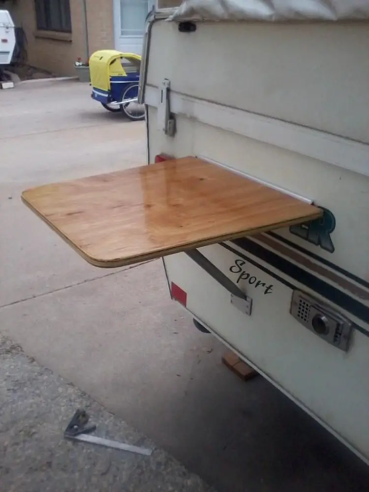 table on travel trailer